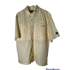 Hook & Tackle Technical Fishing Gear Shirt in Bright Yellow Size Medium